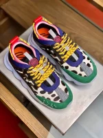 VERSACE WOMEN’S MULTICOLOUR CHAIN REACTION SNEAKERS WITH LEOPARD PRINT – VSS028