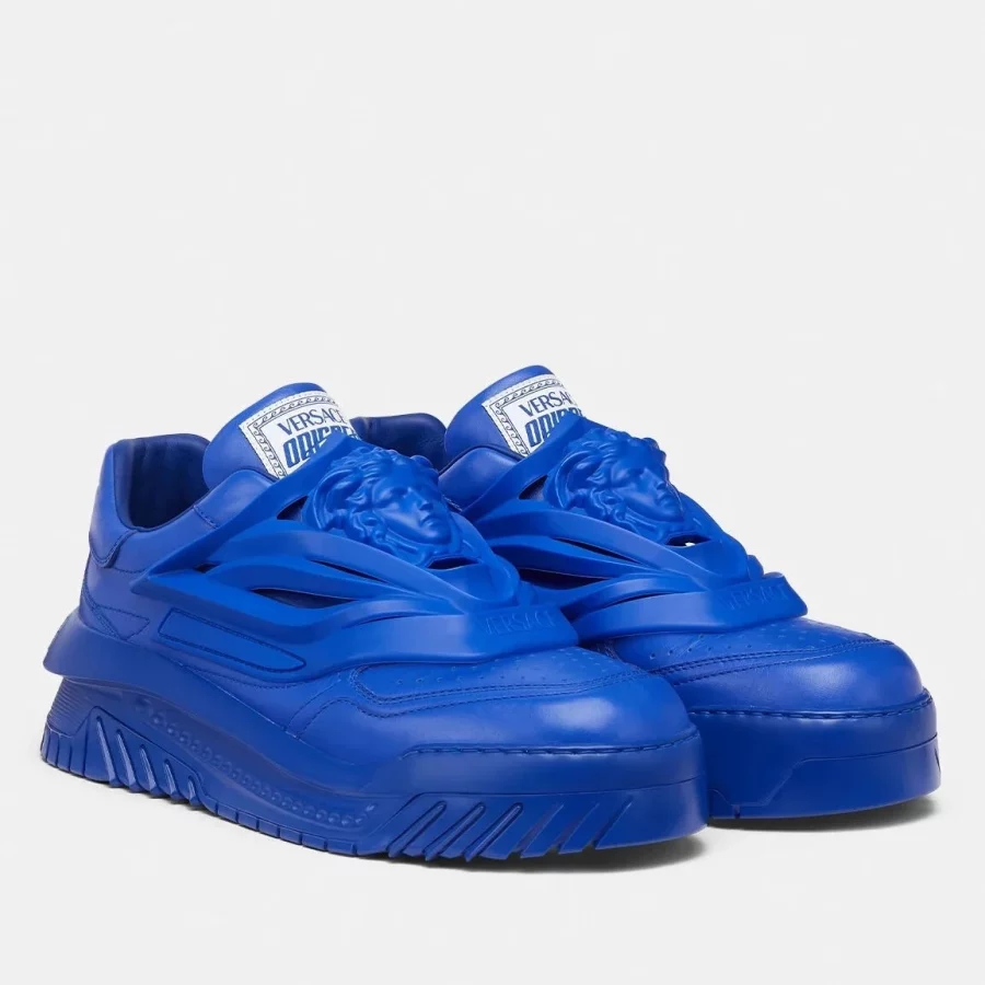 VERSACE WOMEN’S ODISSEA SNEAKERS IN BLUE LEATHER – VSS015