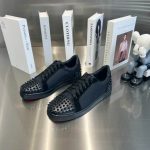 Christian Louboutin Casual Rivet Low Top Spikes Flats Black Sneaker – CLS047