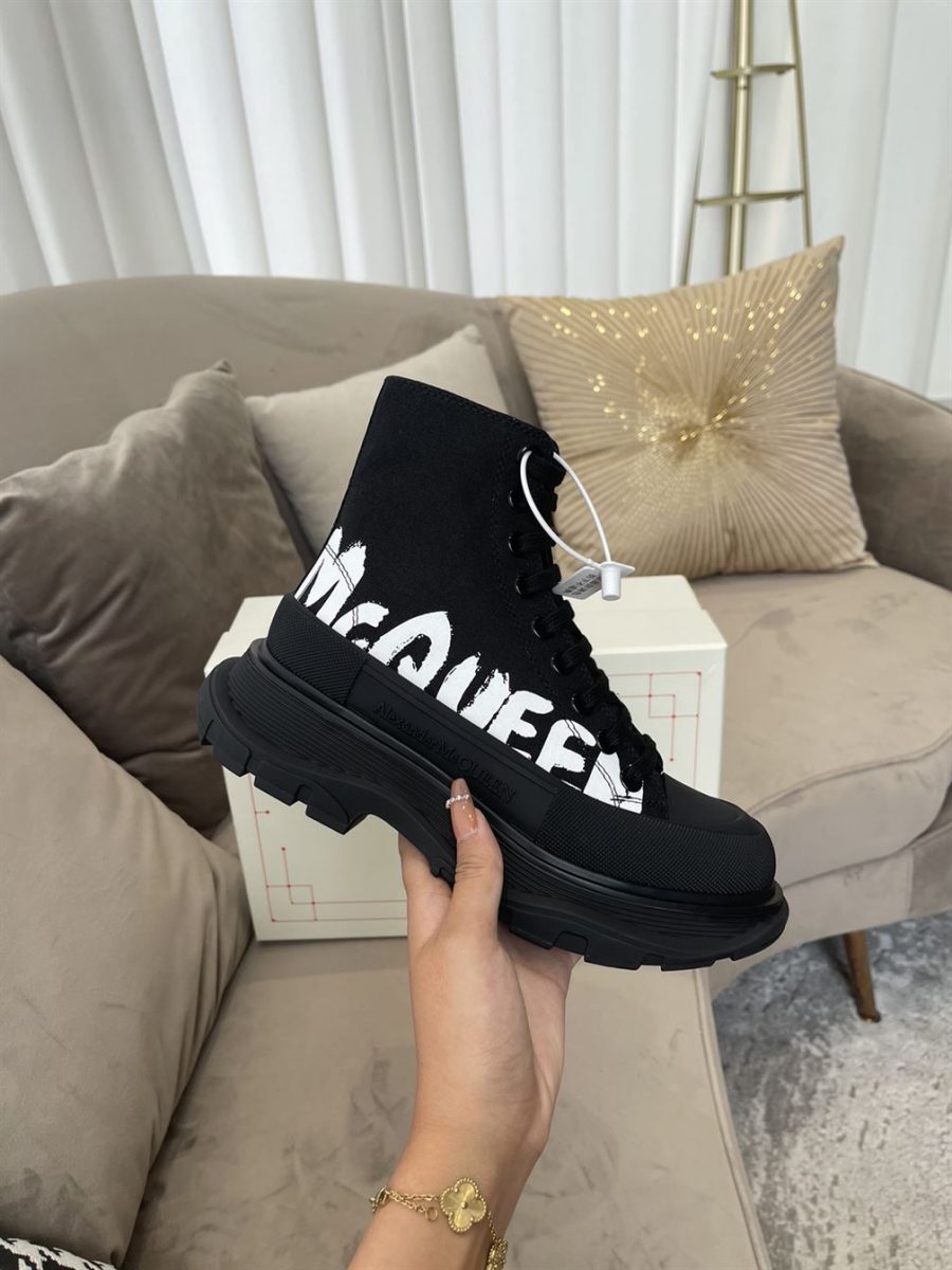 ALEXANDER MCQUEEN GRAFFITI TREAD SLICK HIGH-TOP SNEAKERS – ALD029