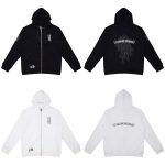 CHROME HEARTS BLACK WHITE ZIP UP HOODIE S-9