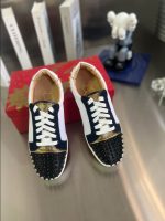 Christian Louboutin Low Top Black White Gold Sneaker – CLS050