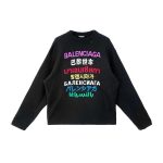 BALENCIAGA LARGE FIT LANGUAGES LOGO CREWNECK SWEATER