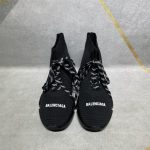 BALENCIAGA MEN’S SPEED 2.0 LACE-UP RECYCLED KNIT SNEAKER IN BLACK – BLA031