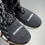 BALENCIAGA MEN’S SPEED 2.0 LACE-UP RECYCLED KNIT SNEAKER IN BLACK/WHITE – BLA033