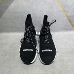 BALENCIAGA MEN’S SPEED 2.0 LACE-UP RECYCLED KNIT SNEAKER IN BLACK/WHITE – BLA033