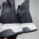 BALENCIAGA MEN’S SPEED 2.0 LACE-UP RECYCLED KNIT SNEAKER IN BLACK/WHITE – BLA033