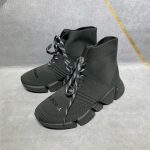 BALENCIAGA MEN’S SPEED 2.0 LACE-UP RECYCLED KNIT SNEAKER IN GREEN – BLA034