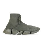 BALENCIAGA MEN’S SPEED 2.0 LACE-UP RECYCLED KNIT SNEAKER IN GREEN – BLA034