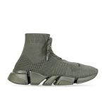 BALENCIAGA MEN’S SPEED 2.0 LACE-UP RECYCLED KNIT SNEAKER IN GREEN – BLA034