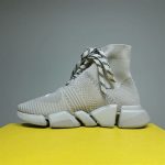 BALENCIAGA MEN’S SPEED 2.0 LACE-UP RECYCLED KNIT SNEAKER IN GREY – BLA035