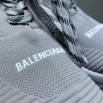 BALENCIAGA MEN’S SPEED 2.0 LACE-UP RECYCLED KNIT SNEAKER IN GREY – BLA035
