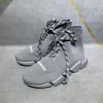 BALENCIAGA MEN’S SPEED 2.0 LACE-UP RECYCLED KNIT SNEAKER IN GREY – BLA035