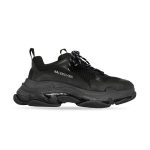 BALENCIAGA MEN’S TRIPLE S SNEAKER CLEAR SOLE IN BLACK – BLA014
