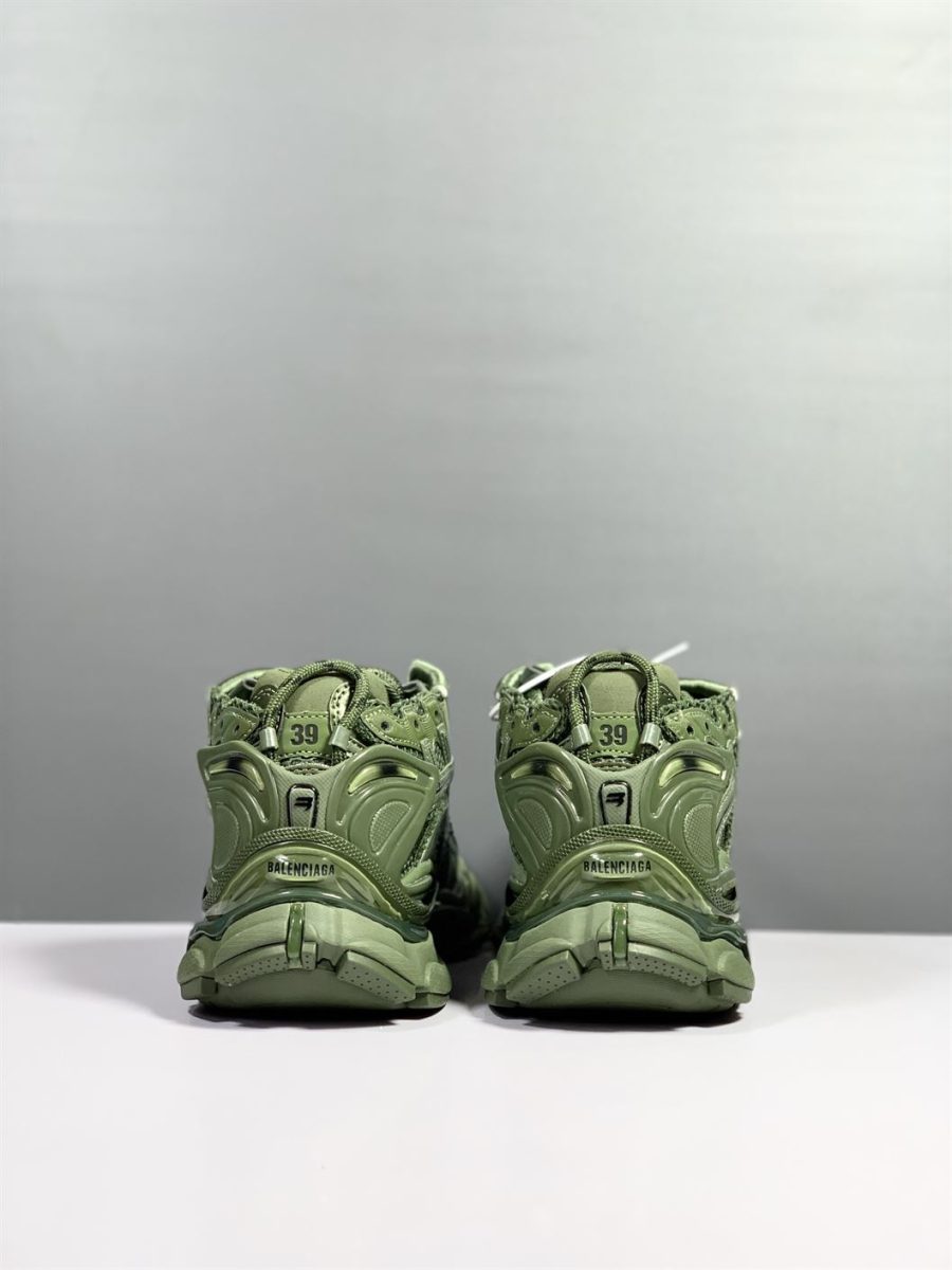 BALENCIAGA RUNNER TRAINERS IN DARK GREEN MESH AND NYLON – BLA025