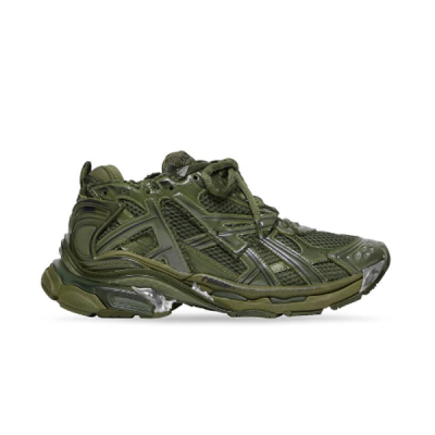 BALENCIAGA RUNNER TRAINERS IN DARK GREEN MESH AND NYLON – BLA025