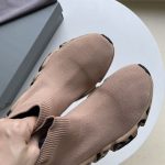 BALENCIAGA SPEED RECYCLED KNIT GRAFFITI SNEAKER IN BEIGE – BLA050