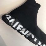 BALENCIAGA SPEED RECYCLED KNIT GRAFFITI SNEAKER IN BLACK – BLA049