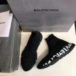 BALENCIAGA SPEED RECYCLED KNIT GRAFFITI SNEAKER IN BLACK – BLA049