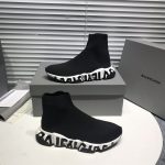 BALENCIAGA SPEED RECYCLED KNIT GRAFFITI SNEAKER IN BLACK/WHITE – BLA051