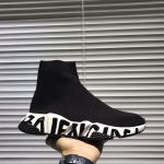 BALENCIAGA SPEED RECYCLED KNIT GRAFFITI SNEAKER IN BLACK/WHITE – BLA051