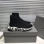 BALENCIAGA SPEED RECYCLED KNIT GRAFFITI SNEAKER IN BLACK/WHITE – BLA051