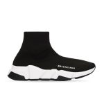 BALENCIAGA SPEED RECYCLED KNIT SNEAKER IN BLACK/WHITE – BLA052