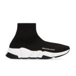 BALENCIAGA SPEED RECYCLED KNIT SNEAKER IN BLACK/WHITE – BLA052