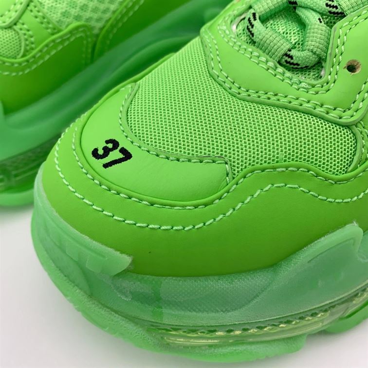 BALENCIAGA TRIPLE S CLEAR SOLE IN NEON GREEN – BLA019