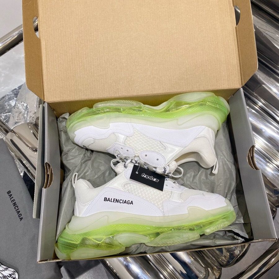 BALENCIAGA TRIPLE S WHITE GREEN CLEAR SOLE – BLA013