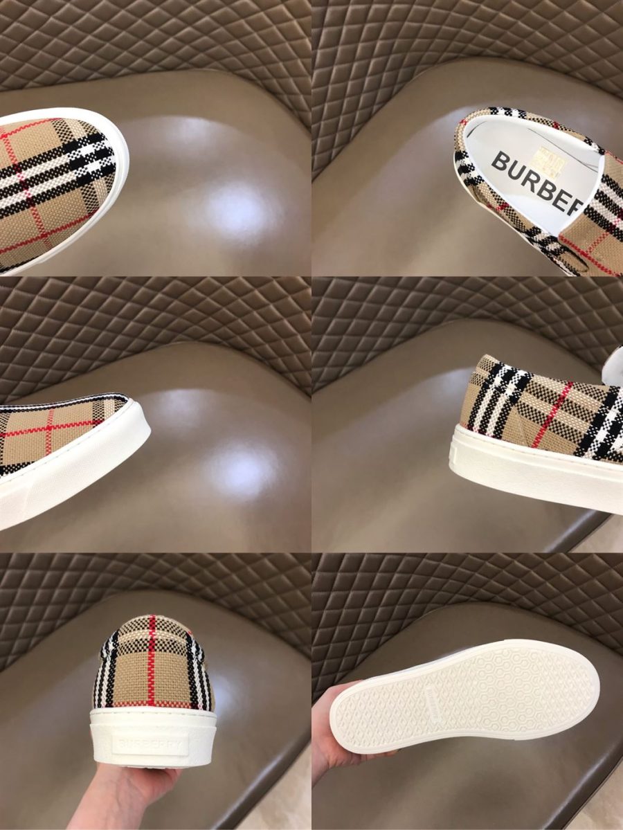 BURBERRY BIO-BASED SOLE LATTICED COTTON SLIP-ON SNEAKERS – BBR024