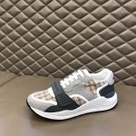 BURBERRY CHECK, SUEDE AND LEATHER SNEAKERS – BBR010