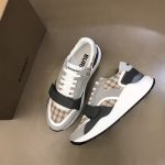 BURBERRY CHECK, SUEDE AND LEATHER SNEAKERS – BBR010