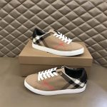 BURBERRY HOUSE CHECK & LEATHER LOW-TOP SNEAKER – BBR013