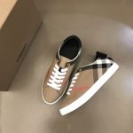 BURBERRY HOUSE CHECK & LEATHER LOW-TOP SNEAKER – BBR013