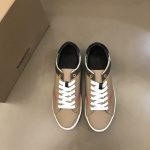BURBERRY HOUSE CHECK & LEATHER LOW-TOP SNEAKER – BBR013