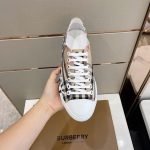BURBERRY LOGO PRINT VINTAGE CHECK COTTON SNEAKERS IN ARCHIVE BEIGE – BBR023