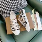 BURBERRY LOGO PRINT VINTAGE CHECK COTTON SNEAKERS IN ARCHIVE BEIGE – BBR023
