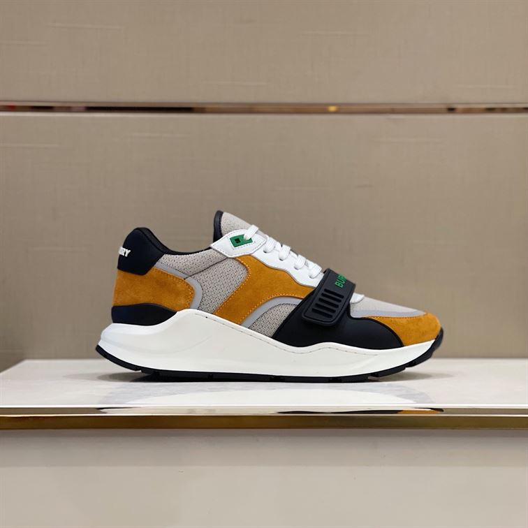 BURBERRY LOGO-STRAP LOW-TOP SNEAKERS – BBR025