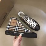 BURBERRY VINTAGE CHECK COTTON HIGH-TOP SNEAKERS – BBR027
