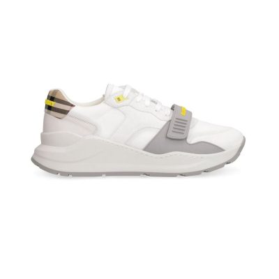 BURBERRY VINTAGE CHECK VELCRO STRAP SNEAKERS IN WHITE – BBR003