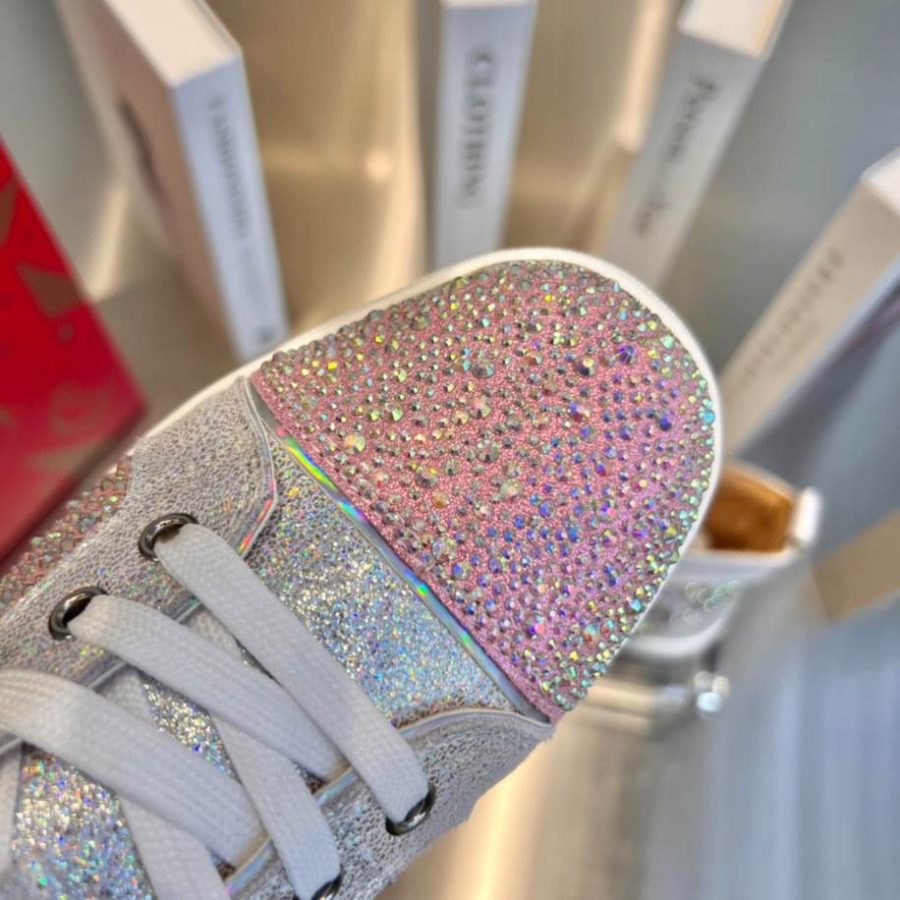 Christian Louboutin Low Top Pink Silver Sneaker – CLS051