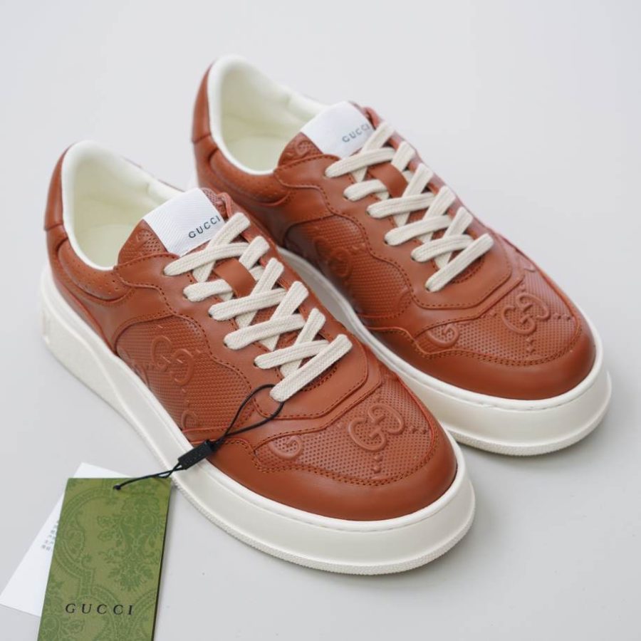 Gucci Brown Jumbo GG Embossed Sneakers – GCC210