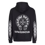 CHROME HEARTS BLACK WHITE ZIP UP HOODIE S-4