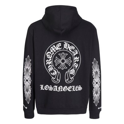 CHROME HEARTS BLACK WHITE ZIP UP HOODIE S-4