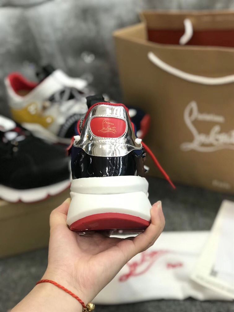 CHRISTIAN LOUBOUTIN BLUE NEOPRENE RED- RUNNER SNEAKER – CLS012