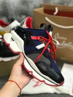 CHRISTIAN LOUBOUTIN BLUE NEOPRENE RED- RUNNER SNEAKER – CLS012