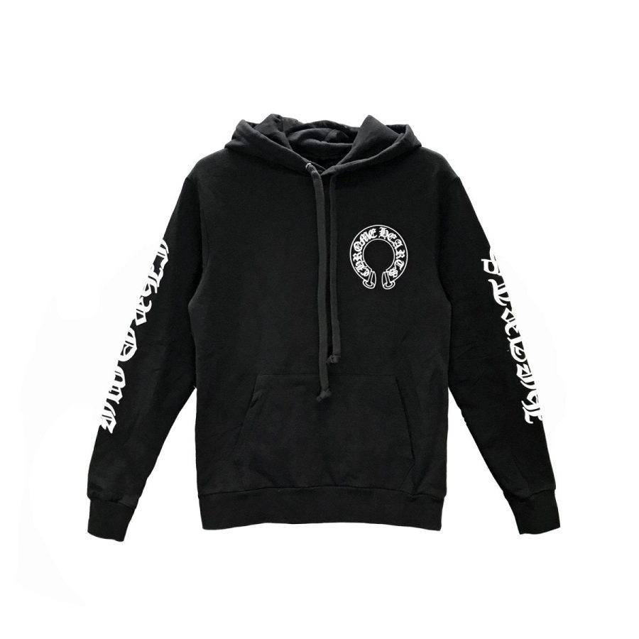 CHROME HEARTS BLACK WHITE ZIP UP HOODIE S-11