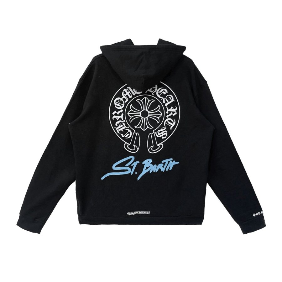 CHROME HEARTS BLACK WHITE ZIP UP HOODIE S-6