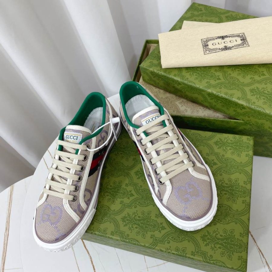 Gucci Beige Lilac Jumbo Tennis Sneakers – GCC226